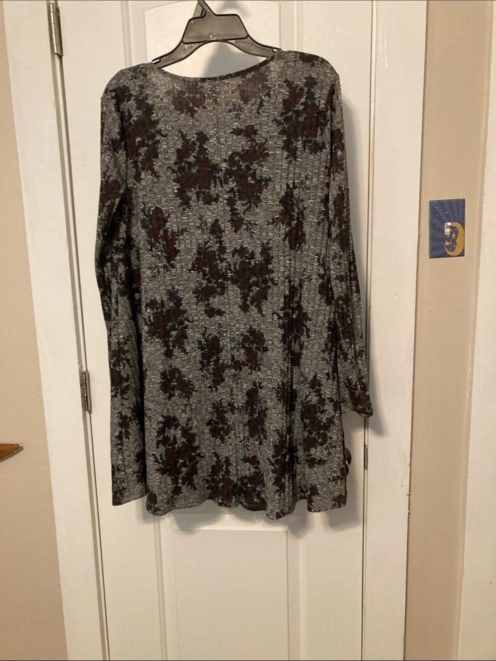 love, Fire Gray Long-Sleeve Floral Swing Dress with Brown Accents - Picture 3 of 5